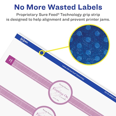 Avery Laser/Inkjet Decorative Edge Waterproof Multipurpose Labels, 7.75"  x 1.5", White, 250/Box (94118)