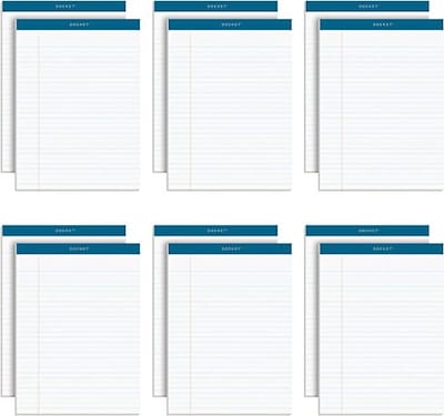 TOPS Docket Notepad, 8.5 x 11.75, Legal Ruled, White, 50 Sheets/Pad, 12 Pads/Pack (TOP63410)