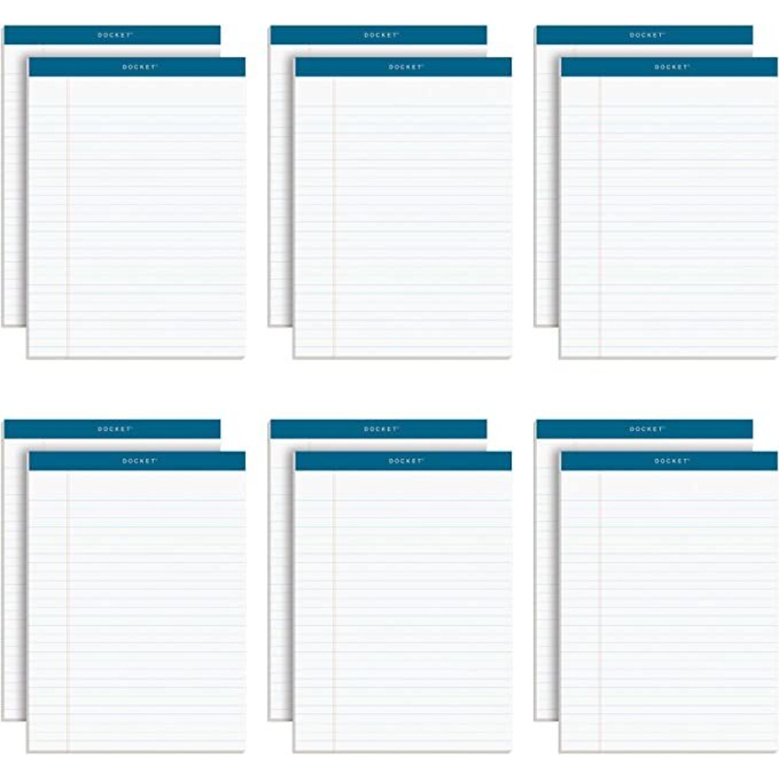 TOPS Docket Notepad, 8.5 x 11.75, Legal Ruled, White, 50 Sheets/Pad, 12 Pads/Pack (TOP63410)