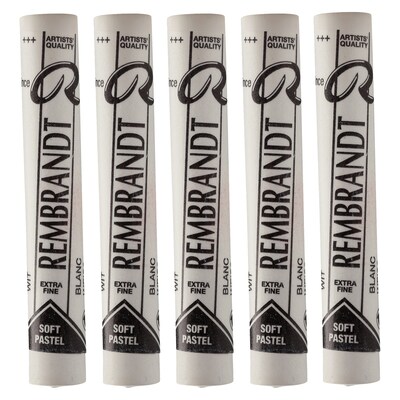 Rembrandt Soft Pastel Single Color Set, White, 5/Set, 4 Sets/Bundle (RBX31991005-4)