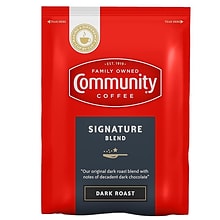 Community Coffee Signature Blend Ground Coffee, Dark Roast, 40/Carton (15300)