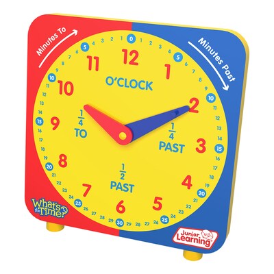Junior Learning Whats the Time? Geared Clock, Multicolored (JRL718)