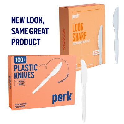 Perk™ Polystyrene Knife, Heavy-Weight, White, 100/Pack (PK56403)