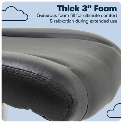 Serta Essentials Armless Ergonomic Bonded Leather/Mesh Swivel Task Chair, Black (48740)