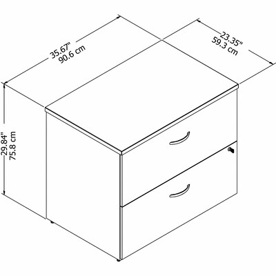 Bush Business Furniture Studio C Lateral File Cabinet, White (SCF136WHSU)