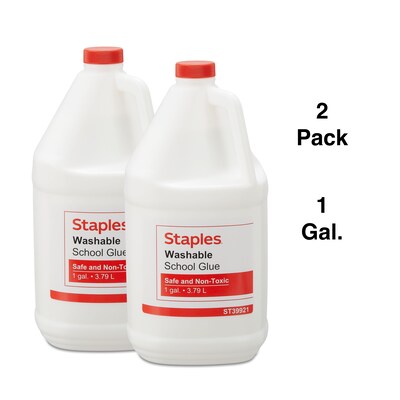 Staples Washable Liquid School Glue, 128 oz., White, 2/Pack (ST39921/39921)