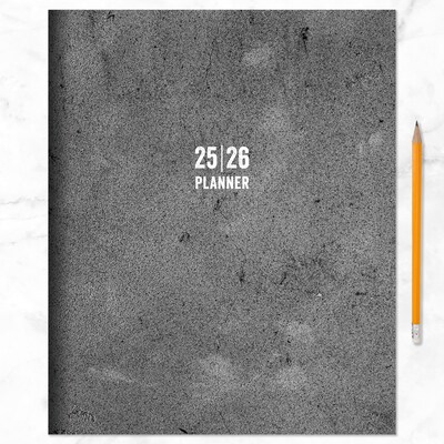 2025-2026 TF Publishing 9" x 11" Academic Year Monthly Planner, Paperboard Cover, Concrete (AY26-4502)