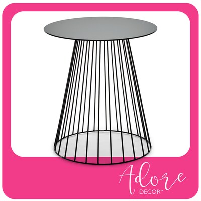 Adore Decor Element Round Side Table, Black (FETELEBLKC01)