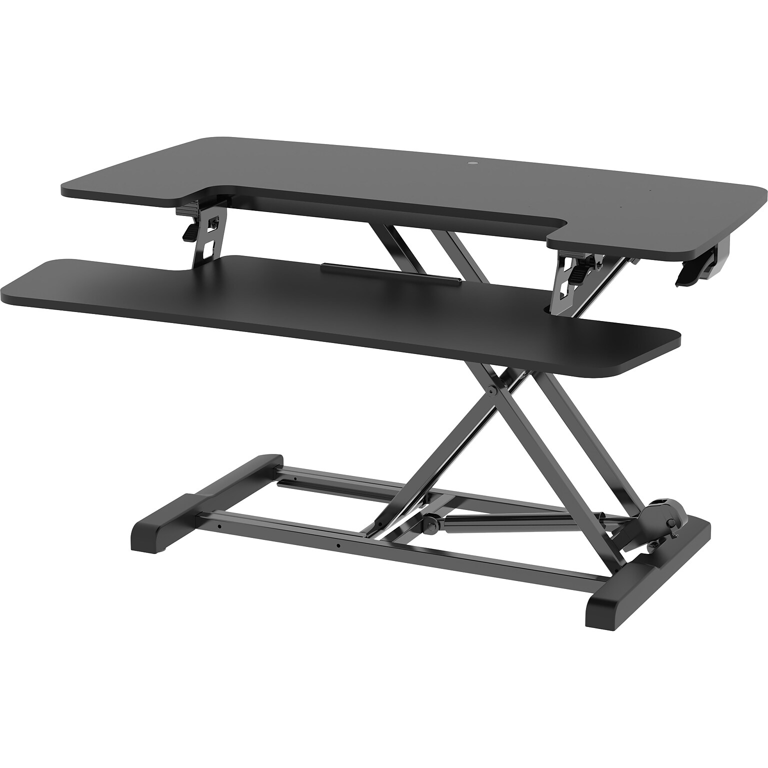 FlexiSpot M7 Series 35W Manual Rectangular Adjustable Standing Desk Converter, Black (M7-E-35B)