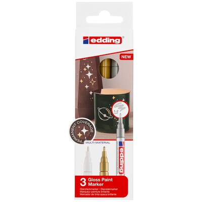edding 751 Series Oil Based Gloss Paint Marker, Fine Tip, Metallic Colors, 3/Pack (EDD47513999)