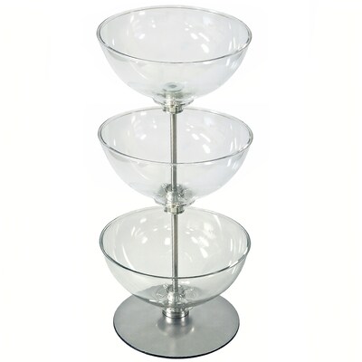 Azar Displays 3-Tier 10W Bowl Floor Display, Clear (720310)