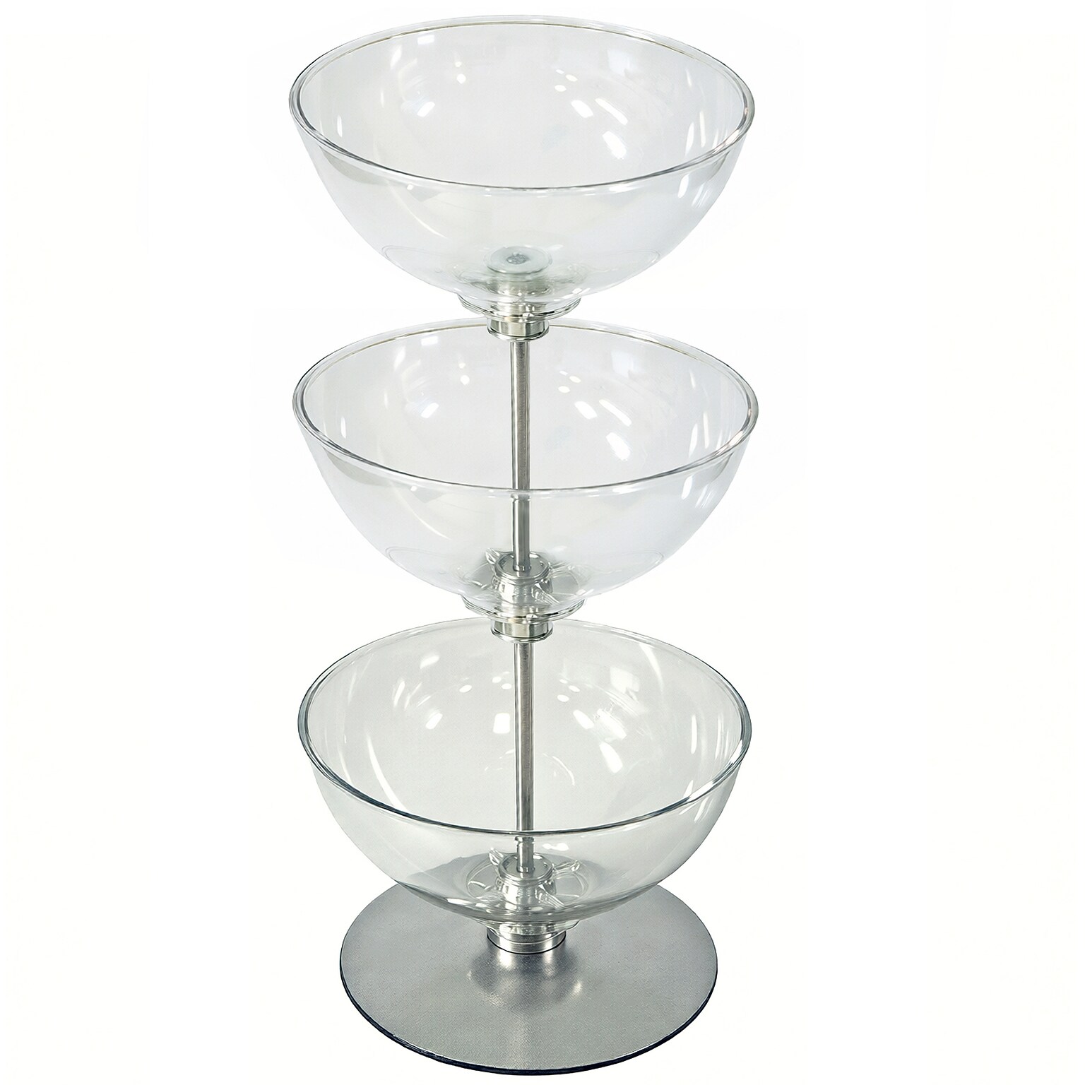 Azar Displays 3-Tier 10W Bowl Floor Display, Clear (720310)
