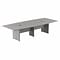 Bush Business Furniture 120W x 48D Boat Shaped Conference Table with Wood Base, Platinum Gray (99TB1