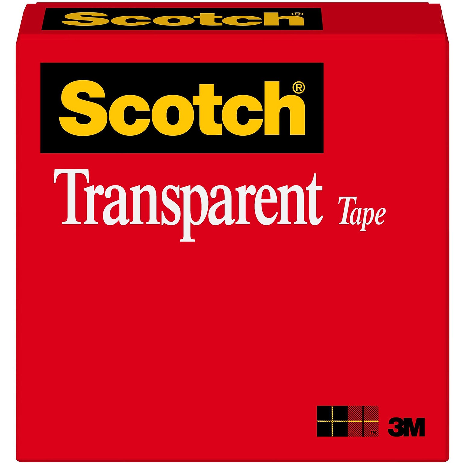 Scotch Transparent Clear Tape, 0.50 x 72 yds., 1 Core, Transparent (600-122592)