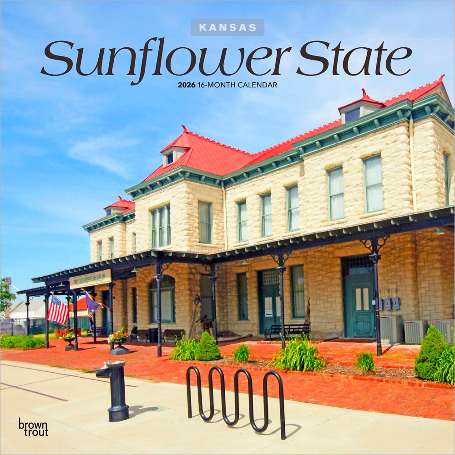 2026 BrownTrout Sunflower State Kansas Places 12 x 12 Monthly Wall Calendar (9798330705672)