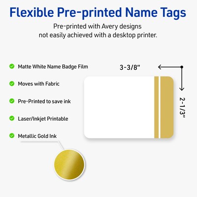Avery Laser/Inkjet Rectangle Multipurpose Labels, 2-1/3 x 3-3/8, White, 80/Pack (S00-EY4)