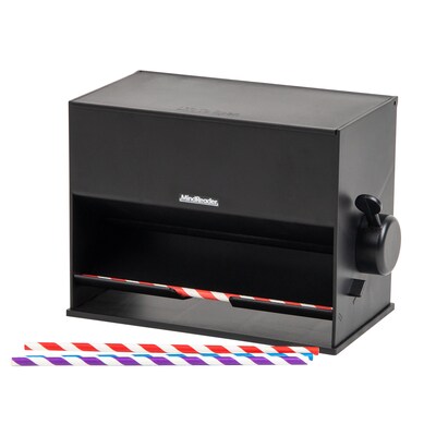 Mind Reader Plastic Straw Dispenser, Black (STRAWPUSH-BLK)