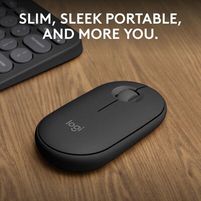Logitech Pebble 2 M350s Wireless Ambidextrous Optical Mouse, Tonal Graphite (910-007024)