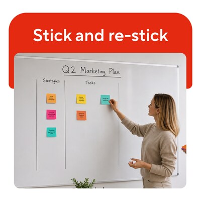 Staples Sticky Notes, 3" x 3", Bright Colors, 1200 Sheets - Vibrant Self-Stick Notes for Reminders, Planning & Collaboration