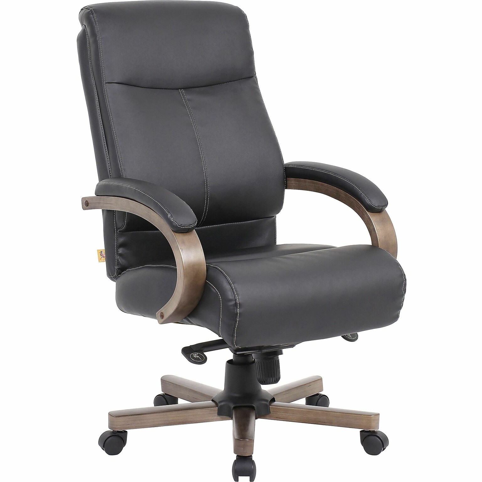 Lorell Executive High-Back Wood Finish Office Chair, Black (LLR69590)