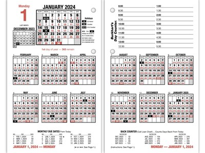 2024 AT-A-GLANCE Burkharts Day Counter 7.5 x 4.5 Daily Desk Calendar Refill, Multicolor (E712-50-
