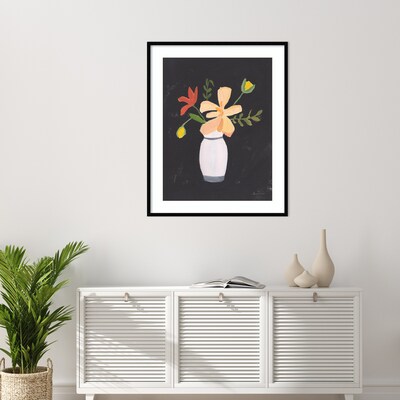 Amanti Art Floral on Black II by Pamela Munger Wood Framed Wall Art Print, 33" x 41" (A42677336409)