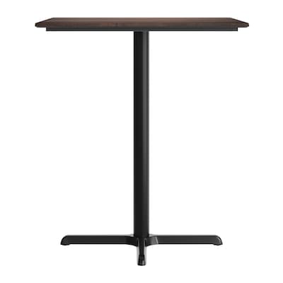 Flash Furniture Acadia Square Wooden Dining Table with X-Base, 36"D x 36"W, Dark Brown/Black Base (STSQ36WBRT3030B)