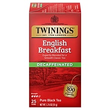 Twinings Classic Decaffeinated English Breakfast Tea, 25/Box (TNA51727)