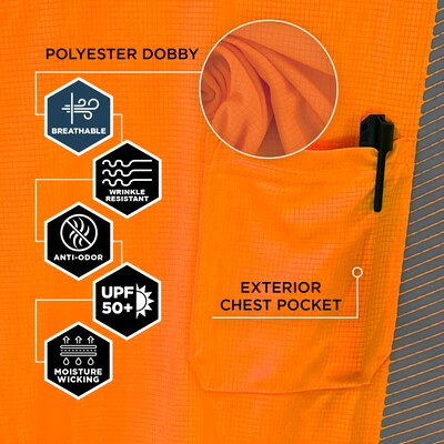 Ergodyne GloWear 8292 High Visibility Short Sleeve T-Shirt, ANSI Type R Class 2, Orange, X-Large (22245)