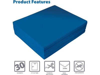 Better Office EVA Foam Sheet, Blue, 30/Pack (01212)