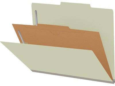 Medical Arts Press Pressboard Classification Folder, 1-Divider, 2" Expansion, Letter Size, Green, 10/Box (DV-T42-14-3GRN-PKT)