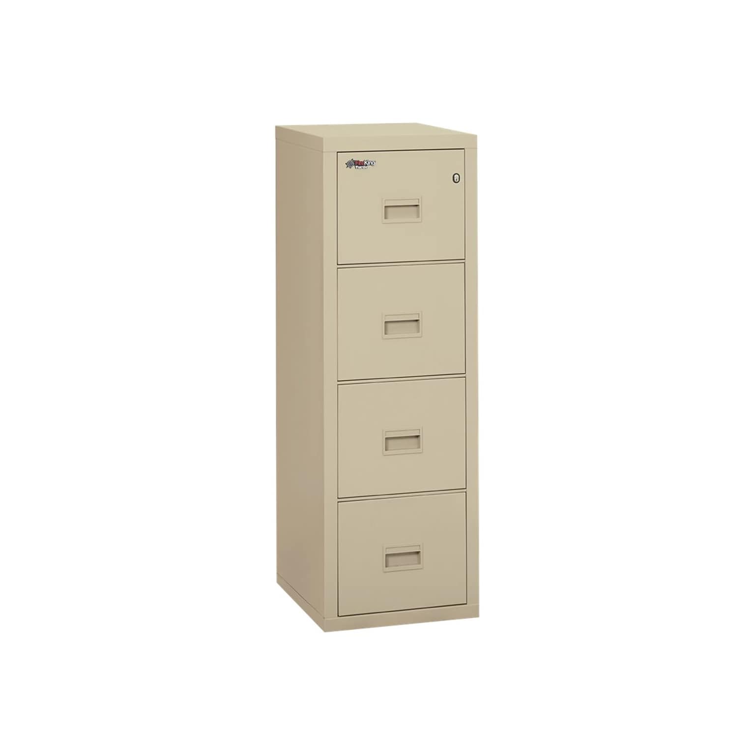 FireKing Turtle 22 4-Drawer Vertical File Cabinet with Lock, Fire & Water Resistant, Letter/Legal, Parchment (4R1822-CPA)