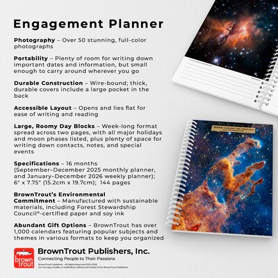 2026 BrownTrout NASA Explore the Universe 6.5" x 7.75" Weekly Planner (9798330704750)