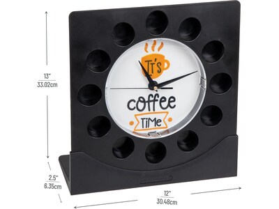 Mind Reader Anchor Collection 12-Compartment Plastic Coffee Clock Pod Organizer, Black/White (PODCLOCK-BLK)