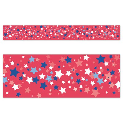 Creative Teaching Press Core Decor EZ Border, 3 x 2, Patriotic Stars, 24/Pack, 3 Packs/Bundle (CTP11049-3)