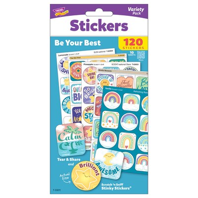 Trend Enterprises Be Your Best Mixed Stickers Variety Pack, Multicolored, 120/Pack, 2/Packs/Bundle (T-33011-2)