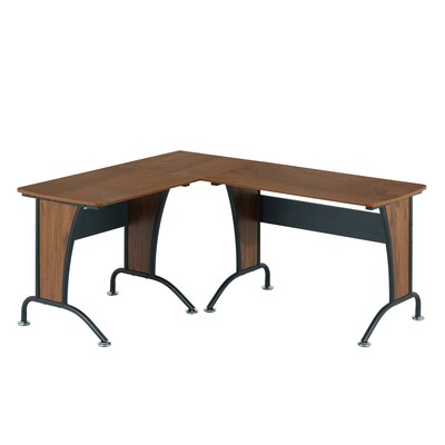 Techni Mobili Deluxe 57W L-Shaped Desk, Mahogany (RTA-3806-M615)