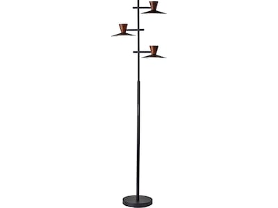 Adesso Elmore 67 Metal/Wood Floor Lamp with Round Shade (5182-01)