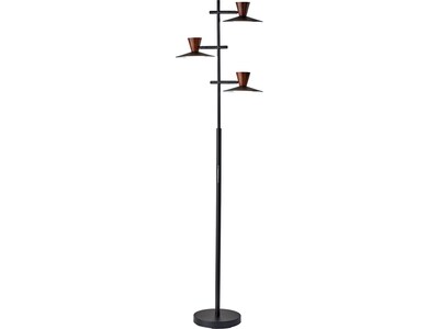 Adesso Elmore 67" Metal/Wood Floor Lamp with Round Shade (5182-01)