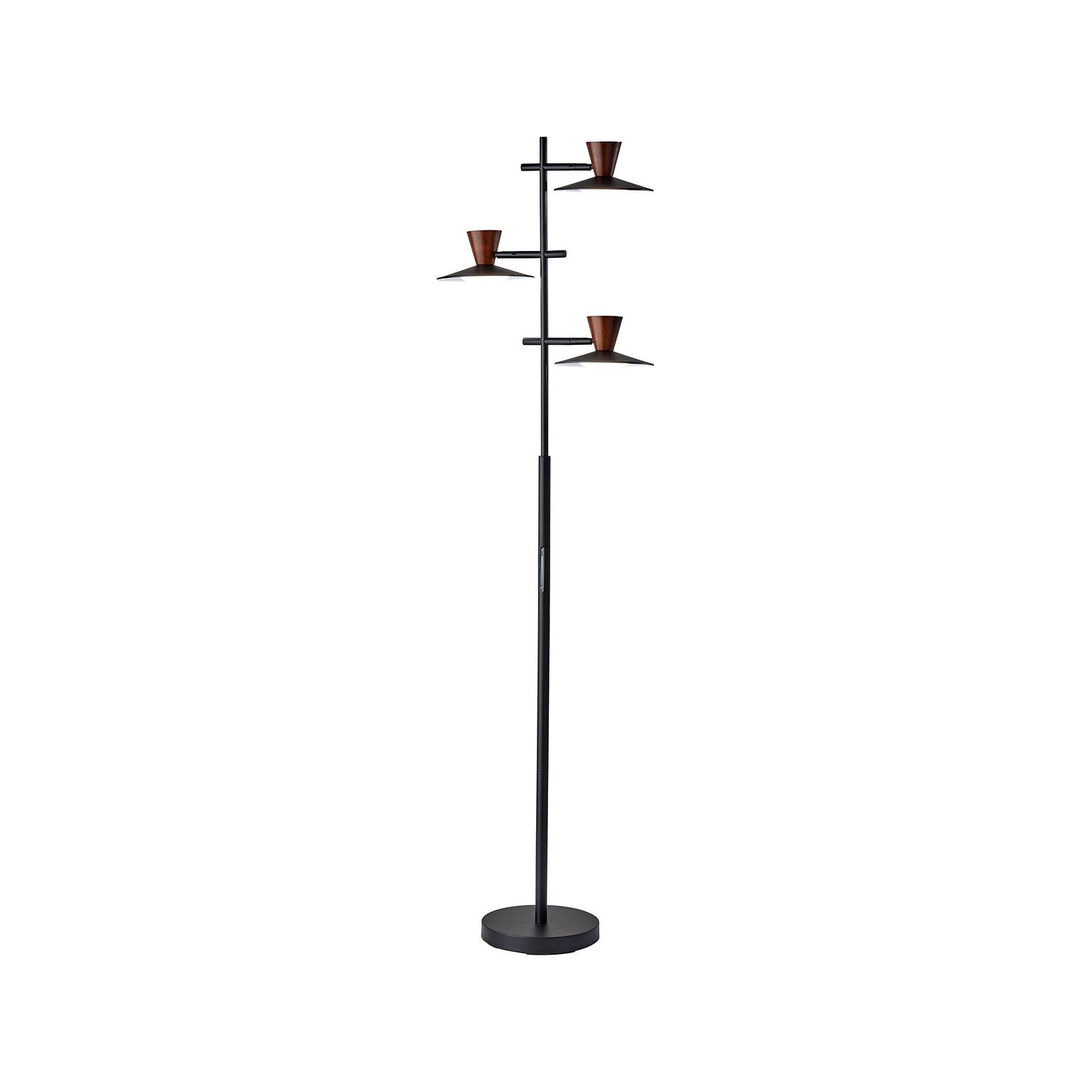 Adesso Elmore 67 Metal/Wood Floor Lamp with Round Shade (5182-01)