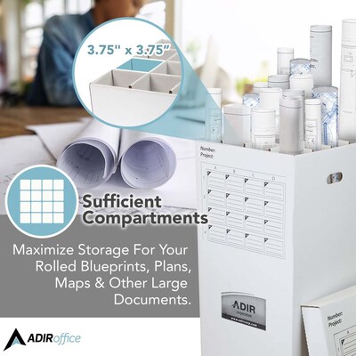 AdirOffice Paperboard File Cart, White (623-KIT1)