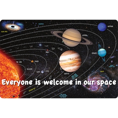 Ashley Smart Poly Computer Mouse Pad, 8 x 10, Everyone is Welcome in our Space, 10/Pack (ASH97106)