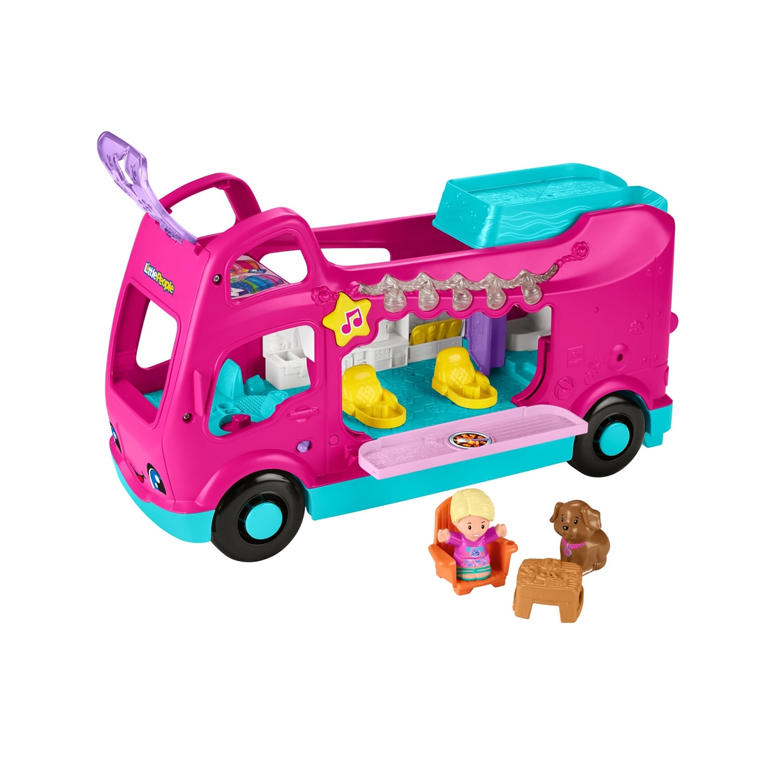 Fisher-Price Barbie Little Dreamcamper Playset by Little People, Pink (HWB31)