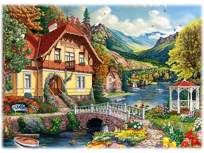 Willow Creek House By The Pond 1000-Piece Jigsaw Puzzle (48710)