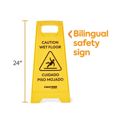 Coastwide Professional™ Safety Awareness Floor Sign, Yellow (CW21872)