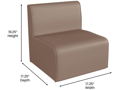 Flash Furniture Bright Beginnings Vinyl Classroom Modular 1-Seater Sofa, Brown (MK-KE15693-GG)
