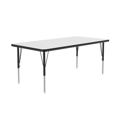 Correll Rectangular Activity Table Set, 60" x 30", Height Adjustable, Frosty White (AP2-A3060DEREC-80-09-09-8-18)