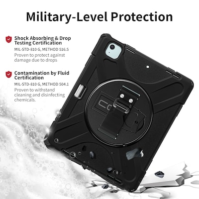 CODi iPad Essentials Bundle: Rugged Case iPad Air 13" (M2, M3), iPad Pro 12.9" (3-6 Gen) + Screen Protector, Black  (TK000009)