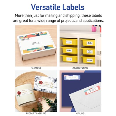 Avery Easy Peel Laser Address Labels, 1" x 2 5/8", Matte White, 3000 Labels/Box (5160)