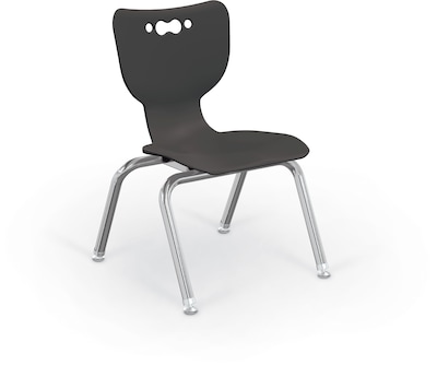 MooreCo 12 Hierarchy Student Chair with 4 Legs, Black/Chrome Base (703673595292)